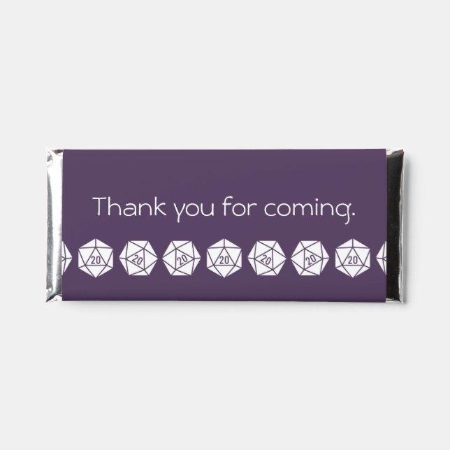 Tabletop Chic in Purple Hershey Bar Favors (Front)