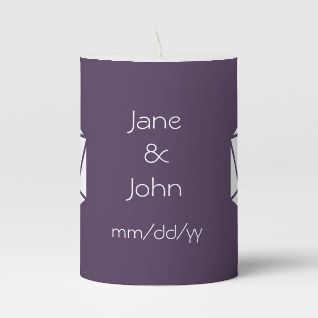 Tabletop Chic in Purple  Pillar Candle (Front)