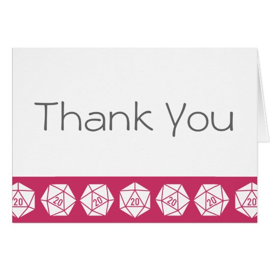 Tabletop Chic in Raspberry Thank You Card (Front Horizontal)