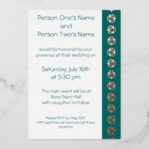 Tabletop Chic in Teal Foil Invitation