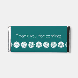 Tabletop Chic in Teal Hershey Bar Favors