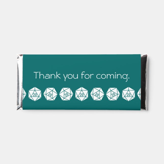 Tabletop Chic in Teal Hershey Bar Favors (Front)