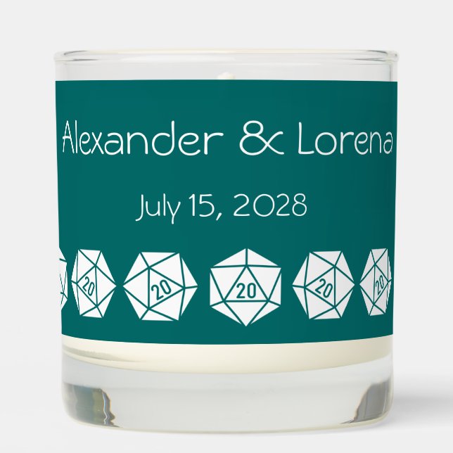 Tabletop Chic in Teal Scented Candle (Front)