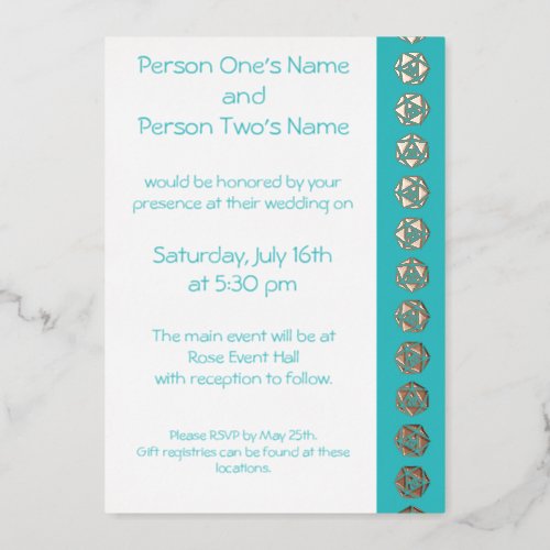 Tabletop Chic in Turquoise Foil Invitation