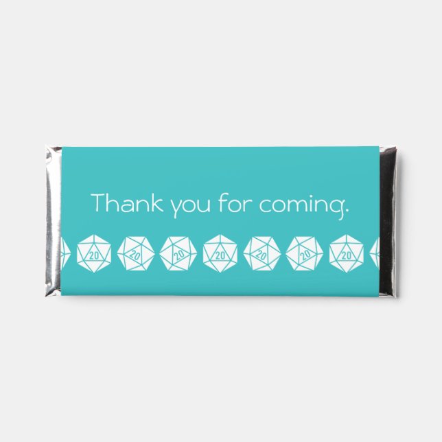 Tabletop Chic in Turquoise Hershey Bar Favors (Front)