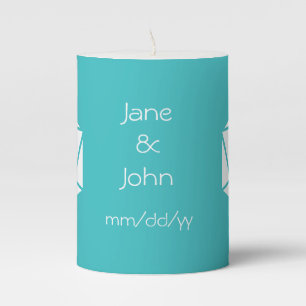 Tabletop Chic in Turquoise Pillar Candle