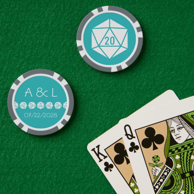 Tabletop Chic in Turquoise Poker Chips (Poker Table (Double))