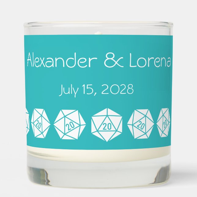 Tabletop Chic in Turquoise Scented Candle (Front)