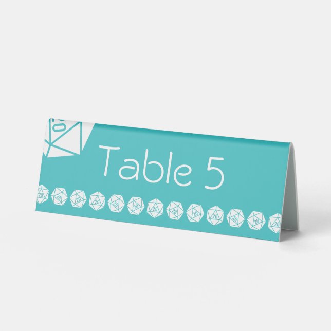Tabletop Chic in Turquoise Table Tent Sign (Front)