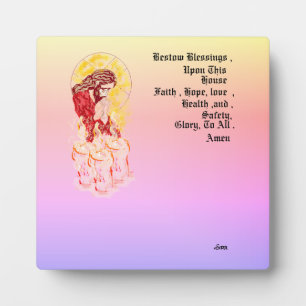 Tabletop Easel With Canvas : Bless This House Plaque