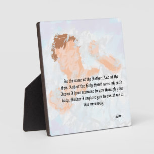 Tabletop Easel With Canvas : Savior Jesus Christ Plaque