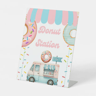 Tabletop Food Signage Donut Station  Pedestal Sign