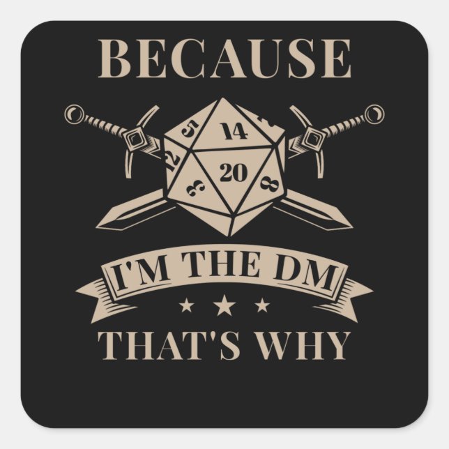Tabletop Game Master Roleplay Square Sticker (Front)