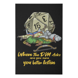 Tabletop Gaming When The DM Asks Faux Canvas Print