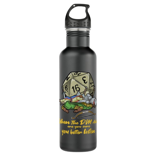 Tabletop Gaming When The DM Asks Stainless Steel Water Bottle (Front)