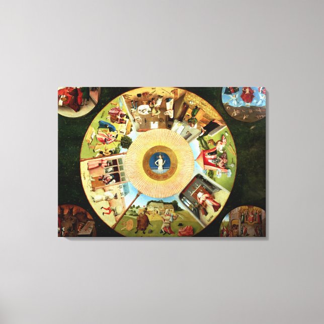 Tabletop of the Seven Deadly Sins Canvas Print (Front)