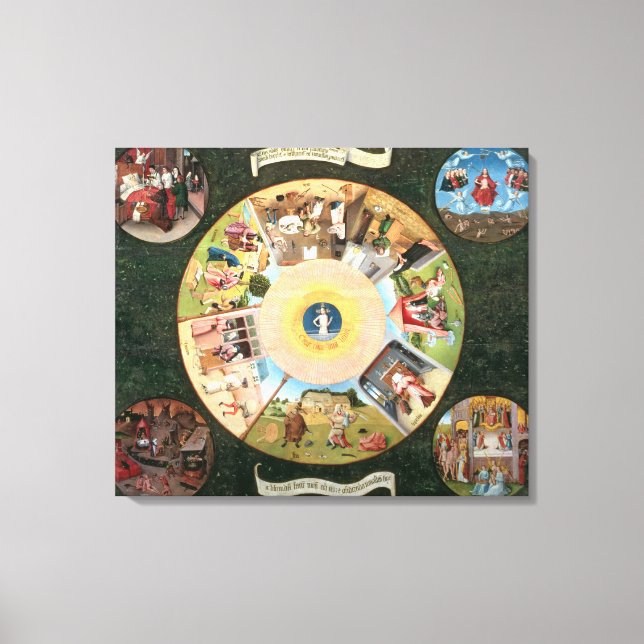 Tabletop of the Seven Deadly Sins Canvas Print (Front)