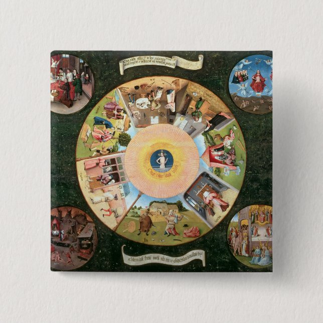 Tabletop of the Seven Deadly Sins Pinback Button (Front)