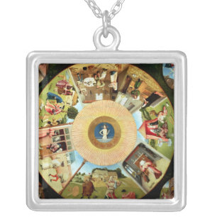 Tabletop of the Seven Deadly Sins Silver Plated Necklace