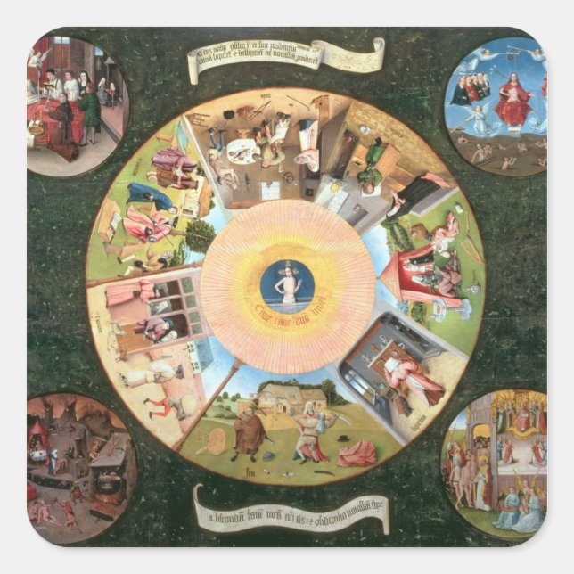 Tabletop of the Seven Deadly Sins Square Sticker (Front)