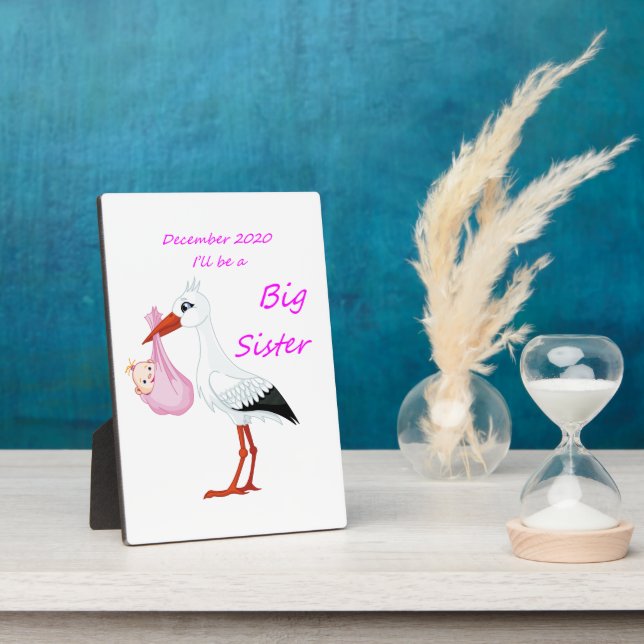 Tabletop Plaque w/ Easel Big Sister December 2020 (Side)