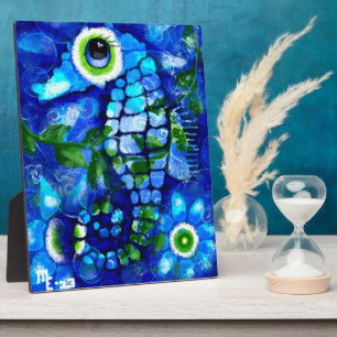 Tabletop Plaque Whimsical Abstract Seahorse