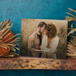 Tabletop Plaque with Easel<br><div class="desc">A simple rustic couple newlyweds photo with wedding date.Customize with your own favorite photo.</div>