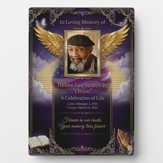 Tabletop Plaque with Easel (Front)