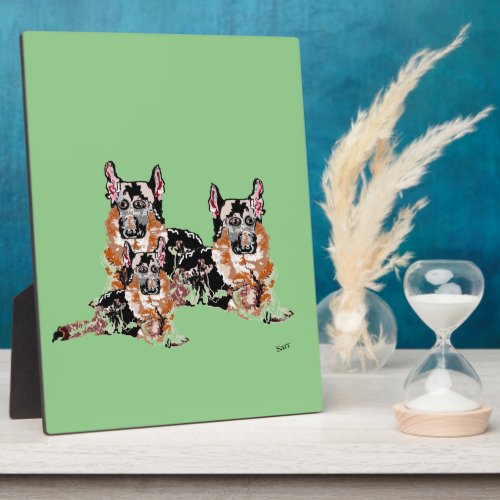 Tabletop Plaque with Easel   GERMAN SHEPHERDS