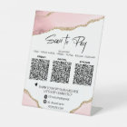 *~* Tabletop QR 3 PAYMENT Table Tent PINK AGATE