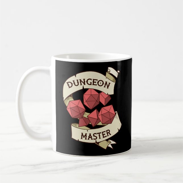 Tabletop Role Playing Game Gift Print Retro Rpg Di Coffee Mug (Left)