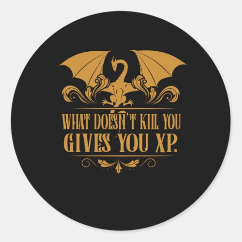Tabletop RPG Addict XP Dragon Dungeons Classic Round Sticker