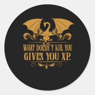 Tabletop RPG Addict XP Dragon Dungeons Classic Round Sticker