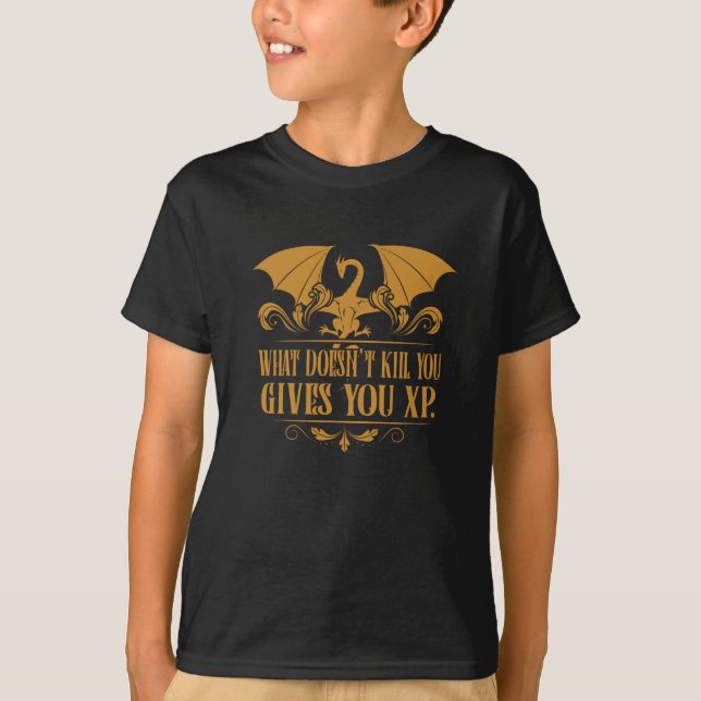 Tabletop RPG Addict XP Dragon Dungeons T-Shirt (Front)