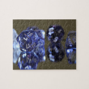 Tabletop RPG Fantasy Role Player Dice on Mirror Jigsaw Puzzle