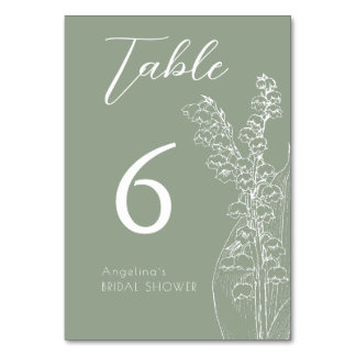 Tabletop Signs bridal shower  Minimalist modern. Table Number