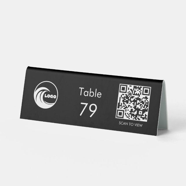 Tabletop Signs QR Code Restaurant Table Number (Front)