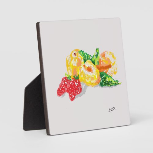 Tabletop WCanvas  Fruit For The Day Plaque