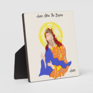 Tabletop W/Canvas : Saint John The Baptist Plaque