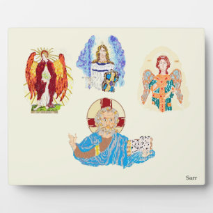 Tabletop with Easel : Archangels with Christ Plaque