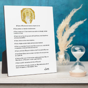 Tabletop with Easel Saint John Chrysostom Prayer . Plaque