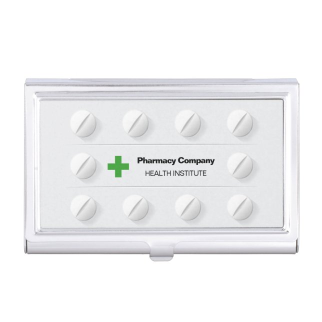 Tablets Pills Box Professional Medical Cross Business Card Case (Front)