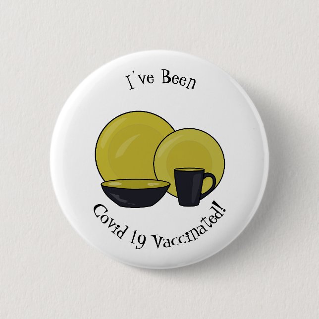 Tableware set cartoon illustration button (Front)