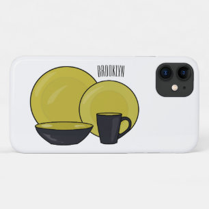Tableware set cartoon illustration  iPhone 11 case