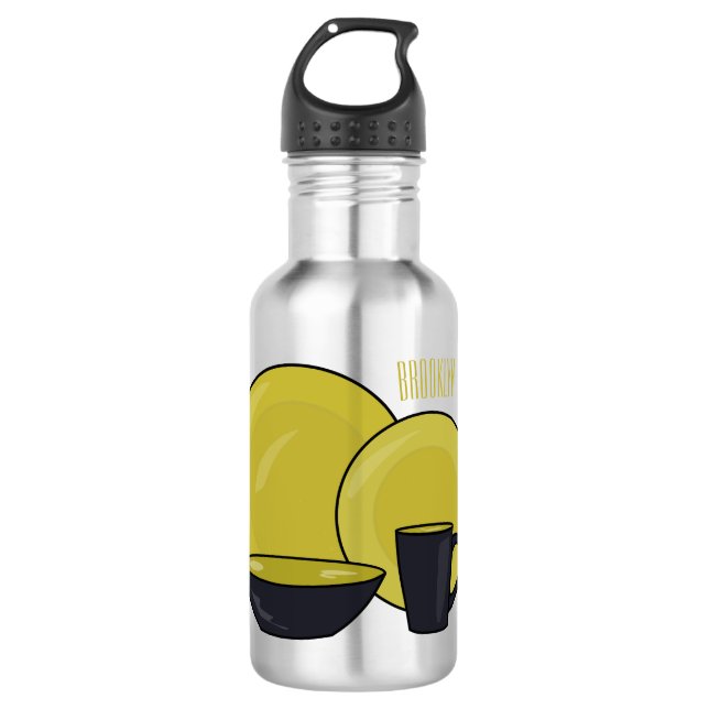 Tableware set cartoon illustration  stainless steel water bottle (Front)