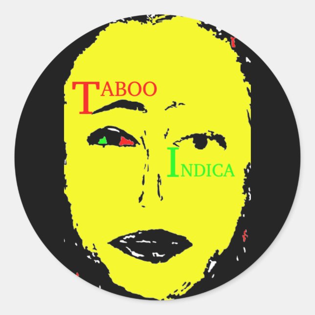TABOO INDICA CLASSIC ROUND STICKER (Front)