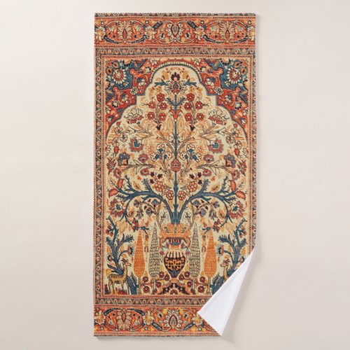 Tabriz Tree of Life Persian Rug Print Bath Towel