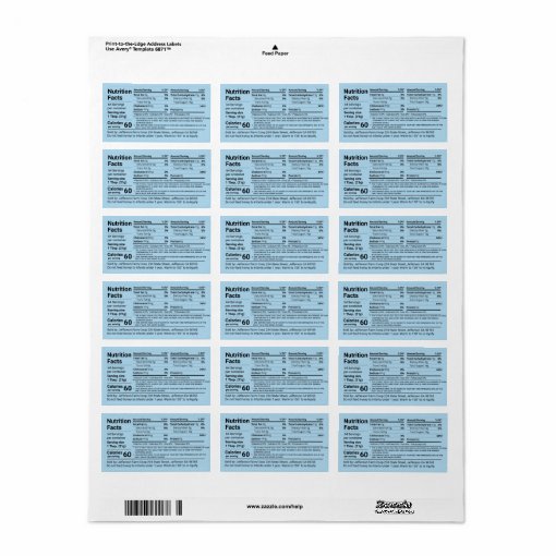 Tabular Honey Nutrition Facts Cornflower Blue Label 