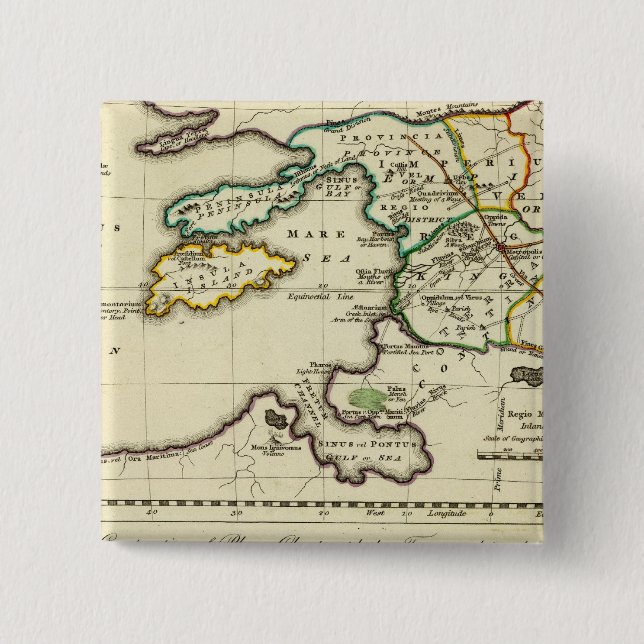 Tabularum geographicarum specimen World Map Button (Front)