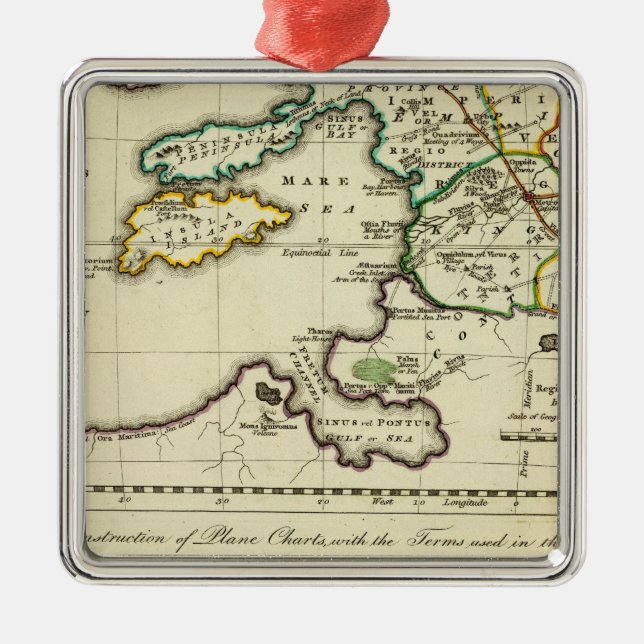 Tabularum geographicarum specimen World Map Metal Ornament (Front)